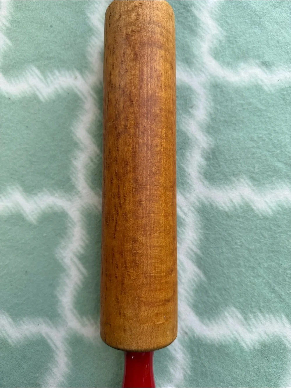 Vintage Munising Red Handle Hard Maple Wooden Rolling Pin - Excellent Condition - Picture 7 of 10